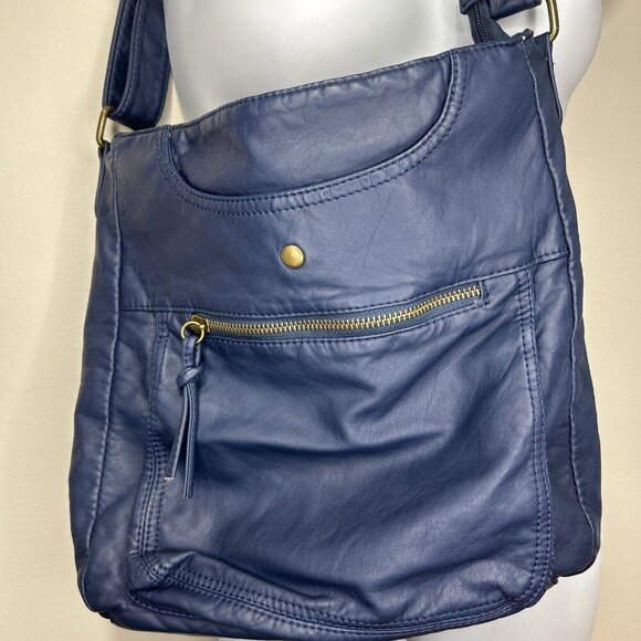 Scarleton Purse Handbag Satchel Shoulder Crossbody Blue Pockets Zipper - Picture 2 of 12